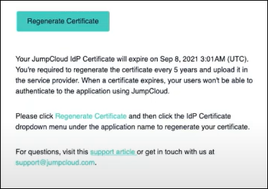 Regenerate Certificate Email