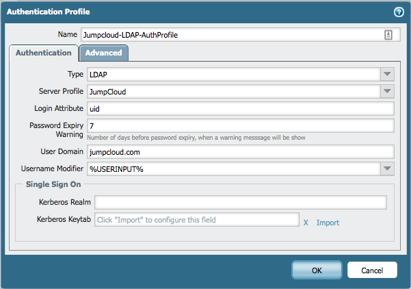 LDAP Authentication Profile